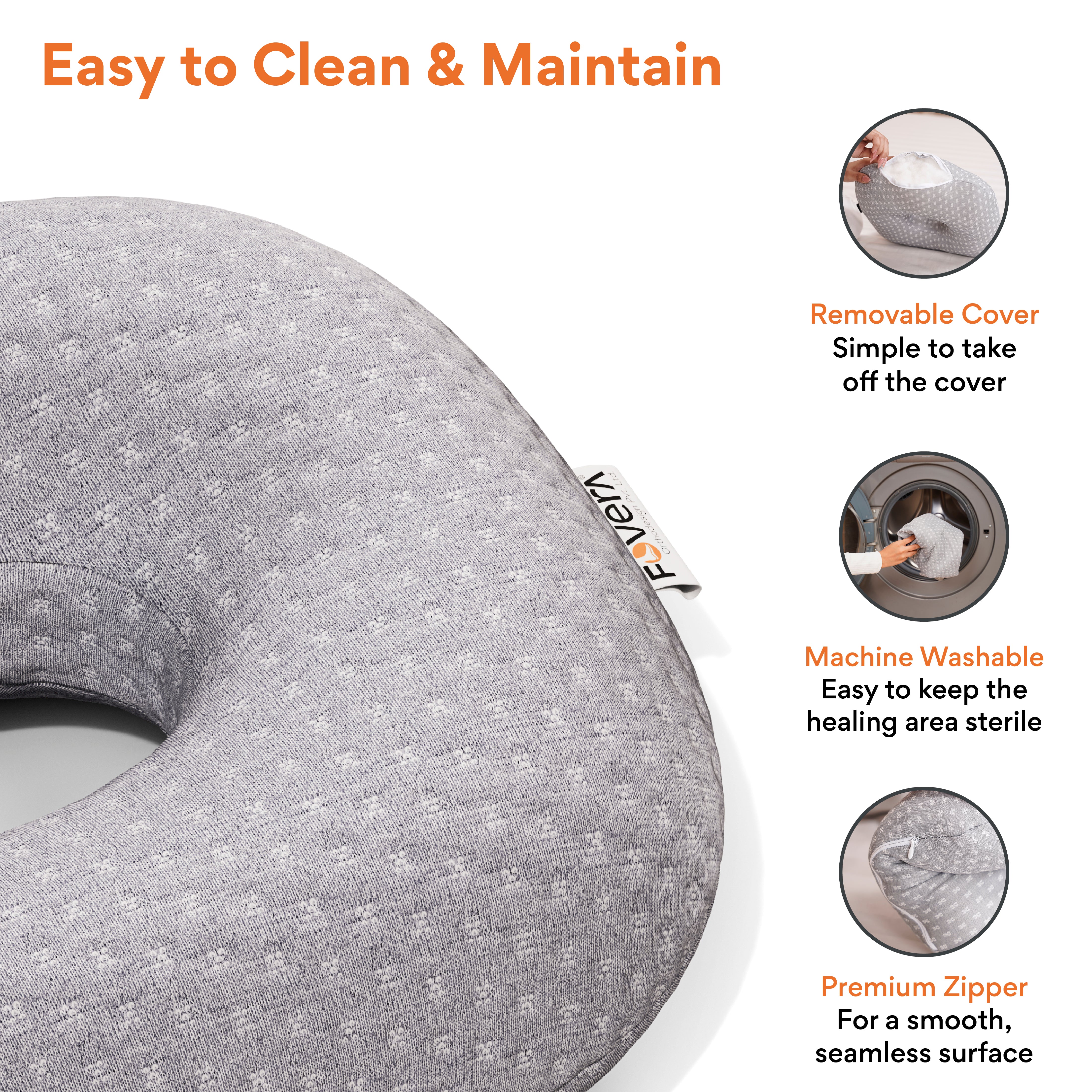 FOVERA Ear Piercing Pillow for Side Sleepers with Ear Hole | Relief from Ear Pain, CNH, Ear Inflammation