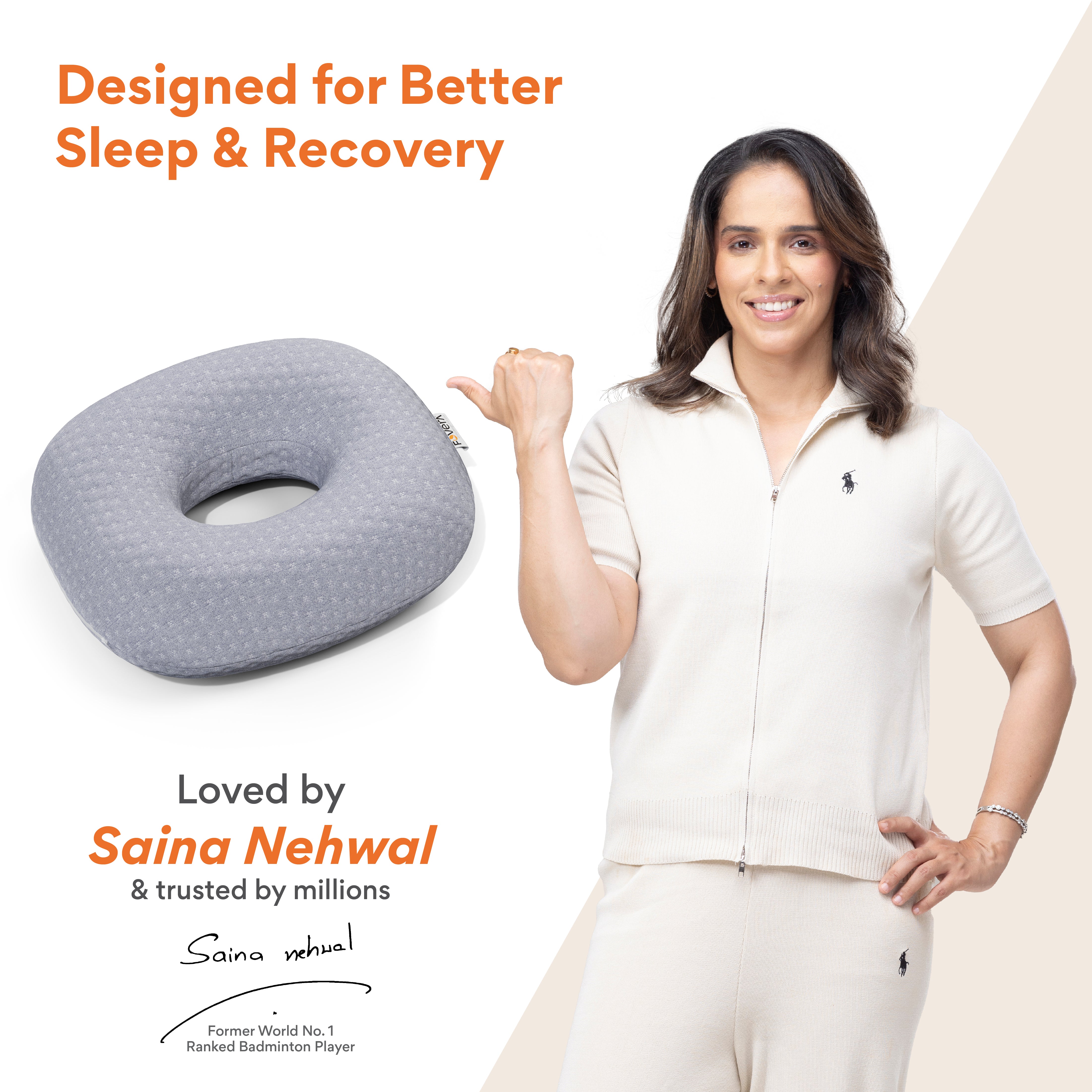 FOVERA Ear Piercing Pillow for Side Sleepers with Ear Hole | Relief from Ear Pain, CNH, Ear Inflammation