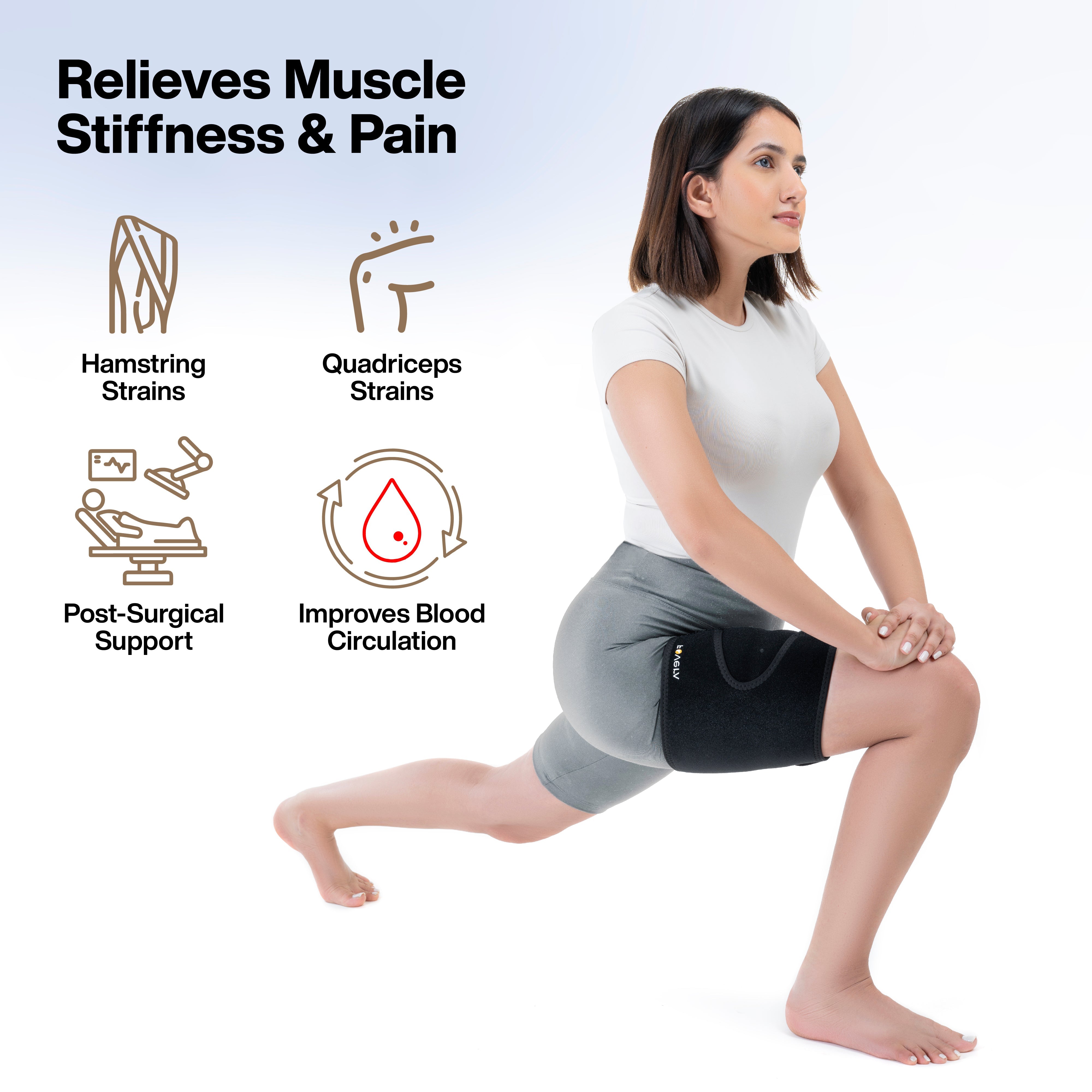 Adjustable Thigh Support Brace - Hamstring Quad Wrap