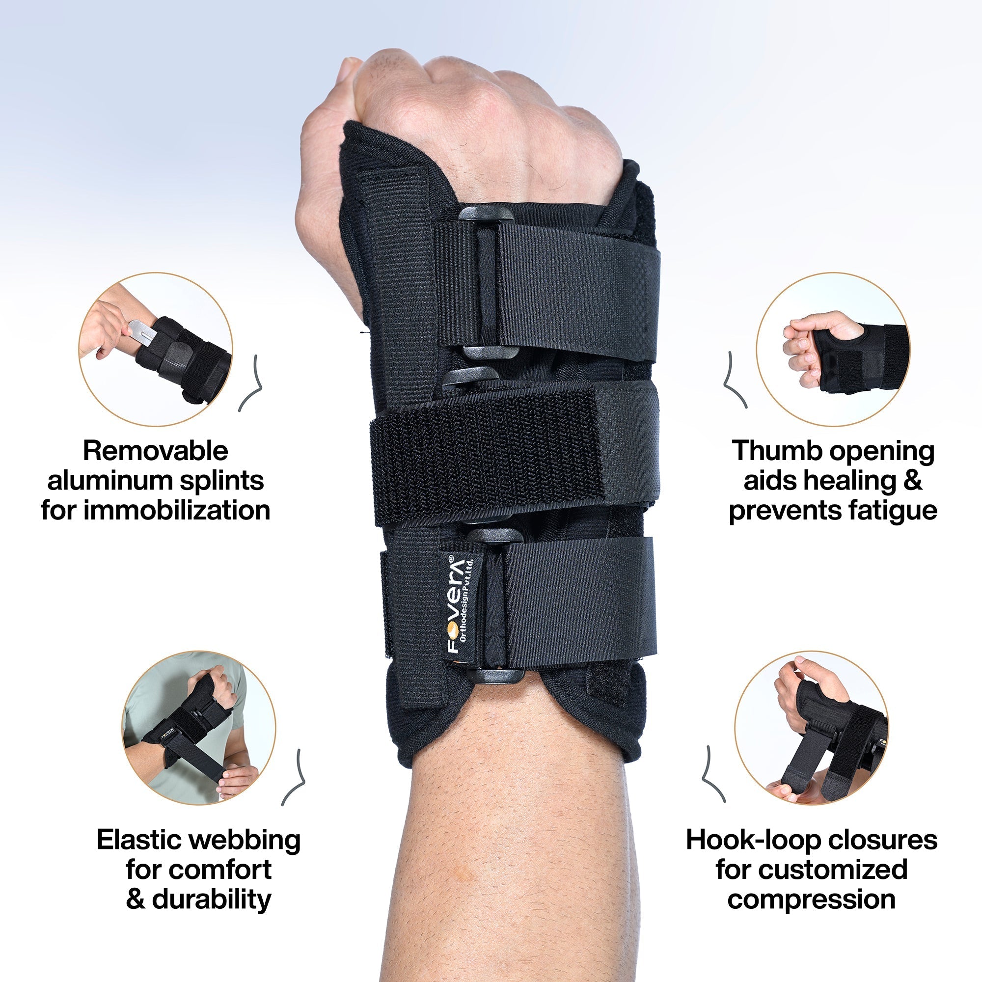 Wrist Splint Brace for Carpal Tunnel, Adjustable Wrist Support Brace with Splints