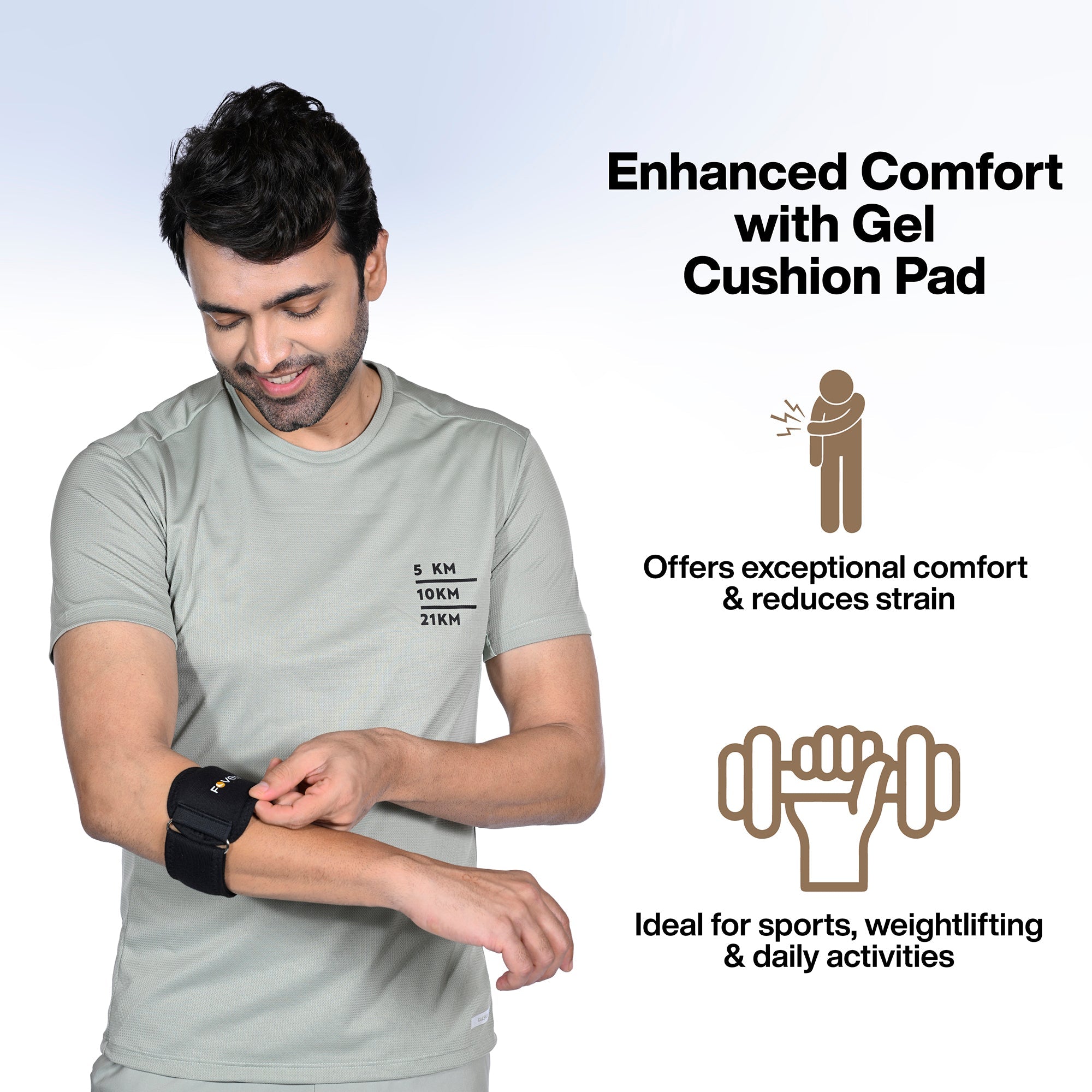 Tennis Elbow Support Brace, Adjustable Elbow Support Strap with Gel Padding for Pain Relief