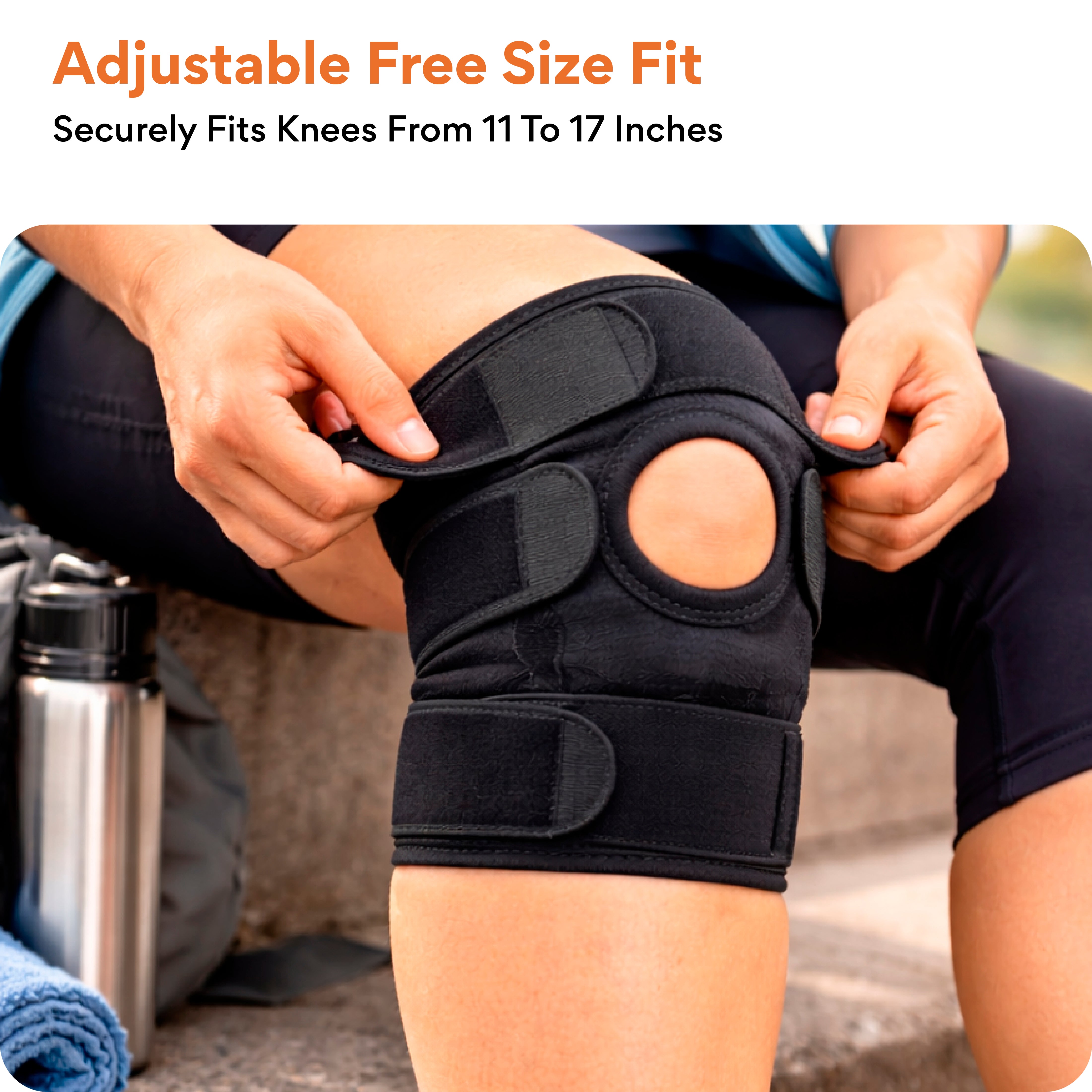FOVERA Open Patella Knee Support Brace – Breathable Neoprene Compression Cap for Arthritis Pain Relief, Running & Gym
