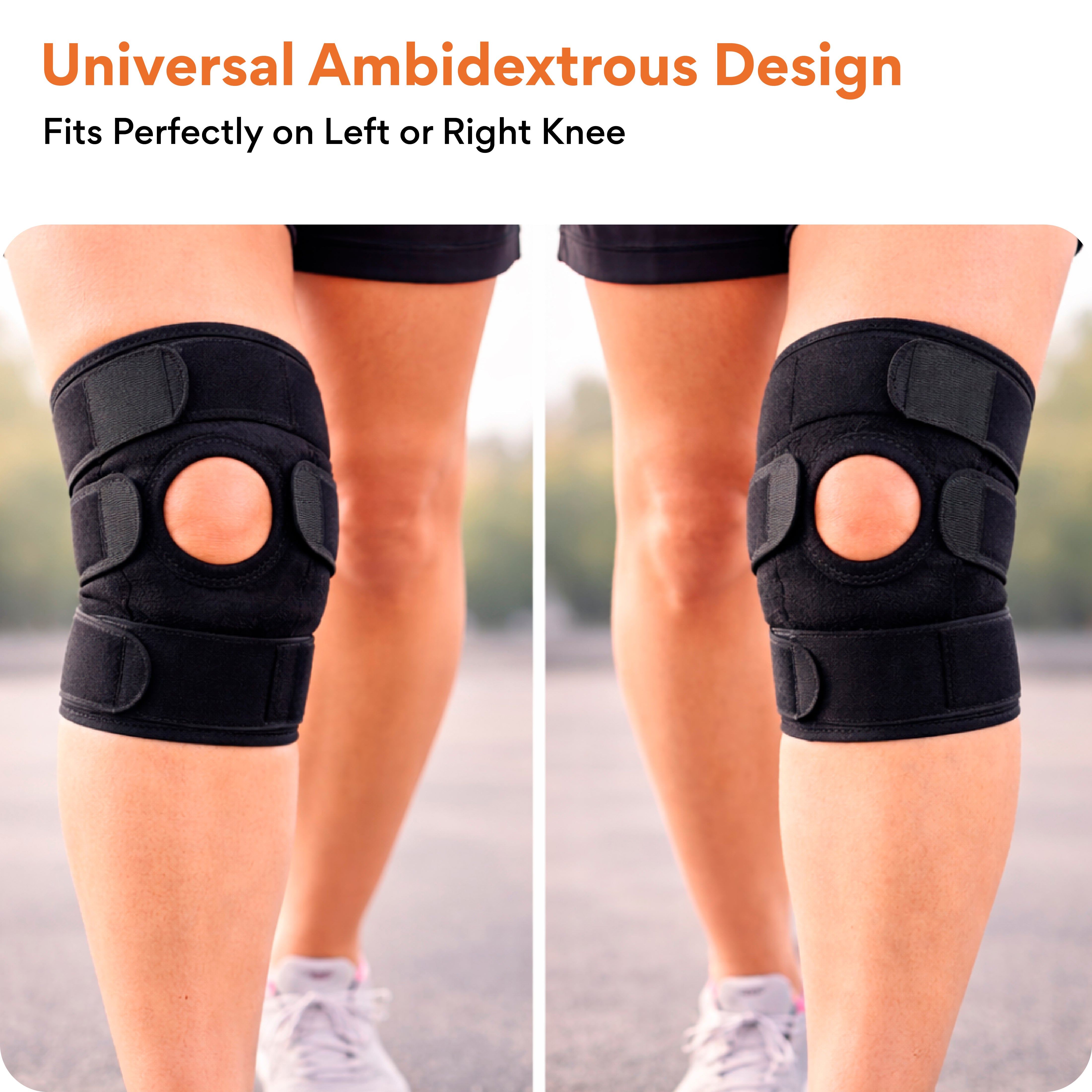 FOVERA Open Patella Knee Support Brace – Breathable Neoprene Compression Cap for Arthritis Pain Relief, Running & Gym
