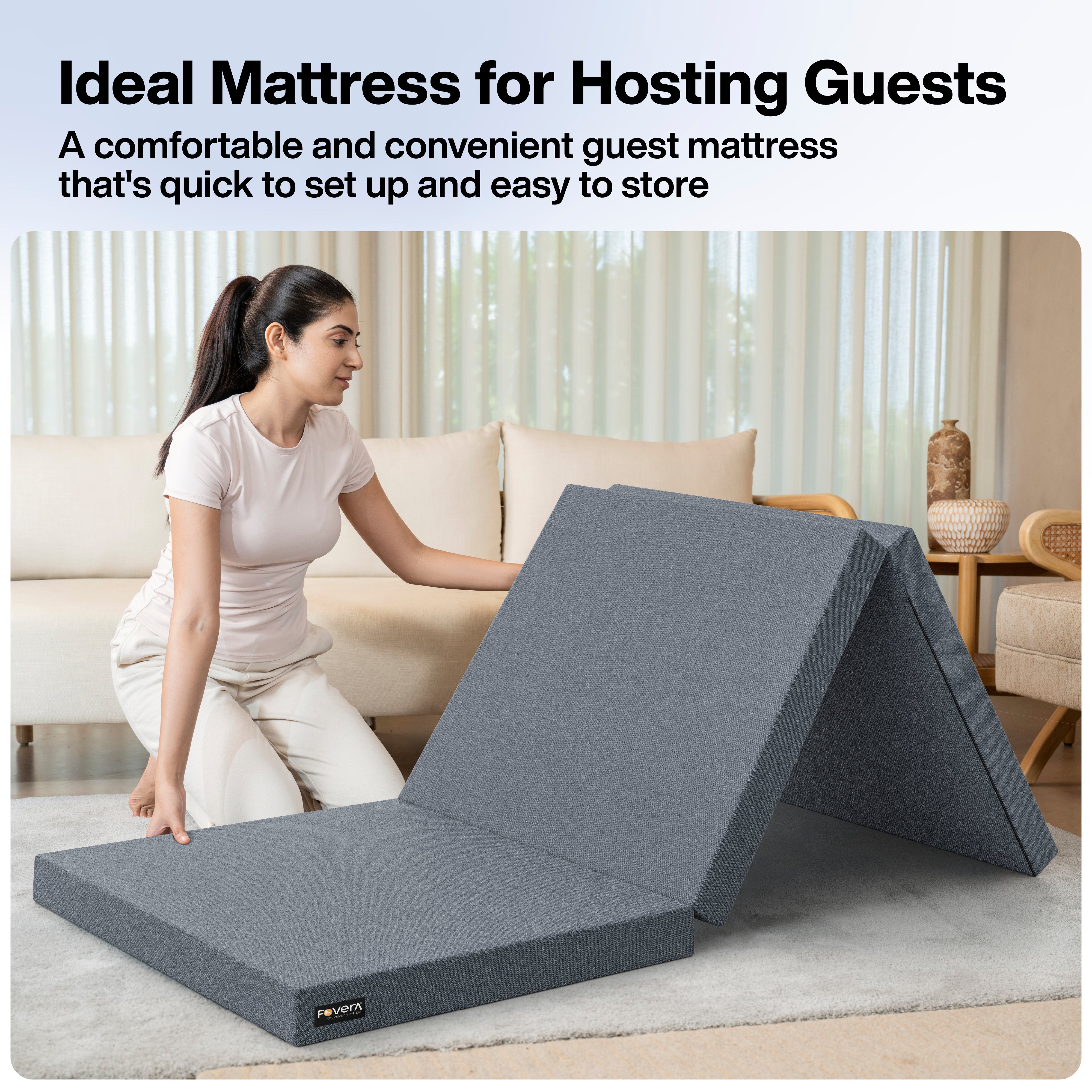 Foldable Mattress for for Floor Sleeping, Guest & Travel Bed