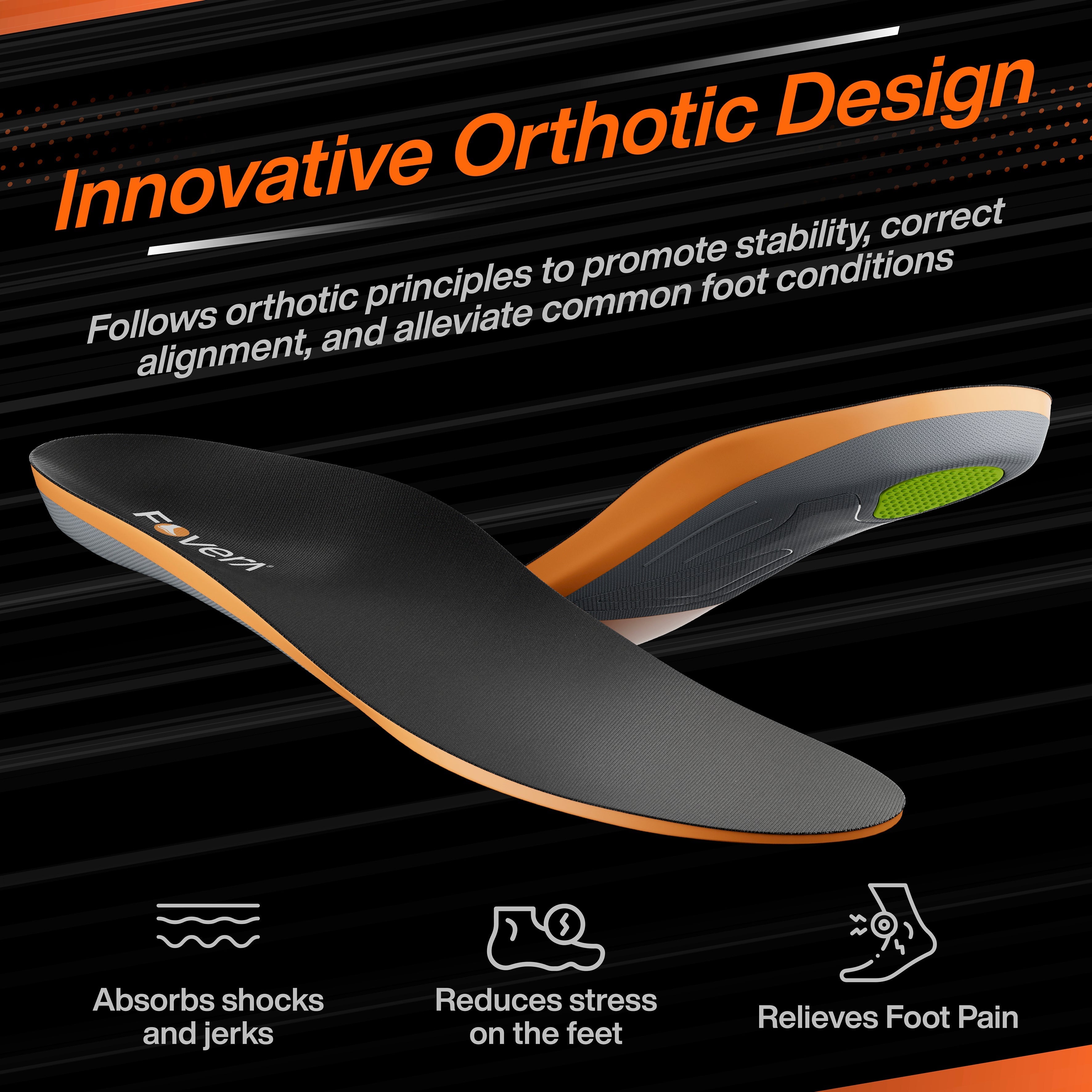 High Arch Support PU Insole - Shoe Inserts for High Arch (Cavus Foot), Plantar Fasciitis, Foot Pain & Heel Spurs