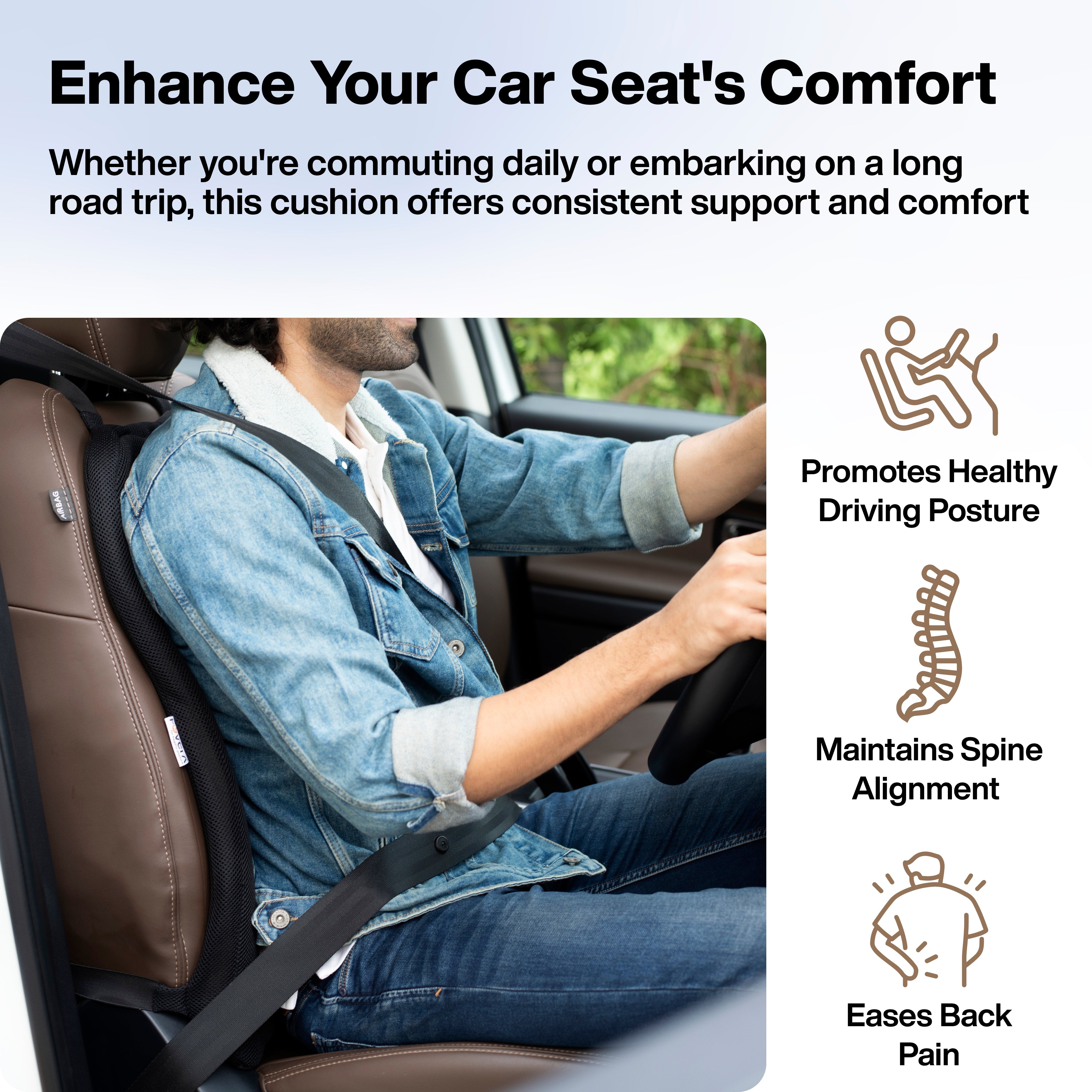 Car Comfort Layer Seat-Back Memory Foam Cushion