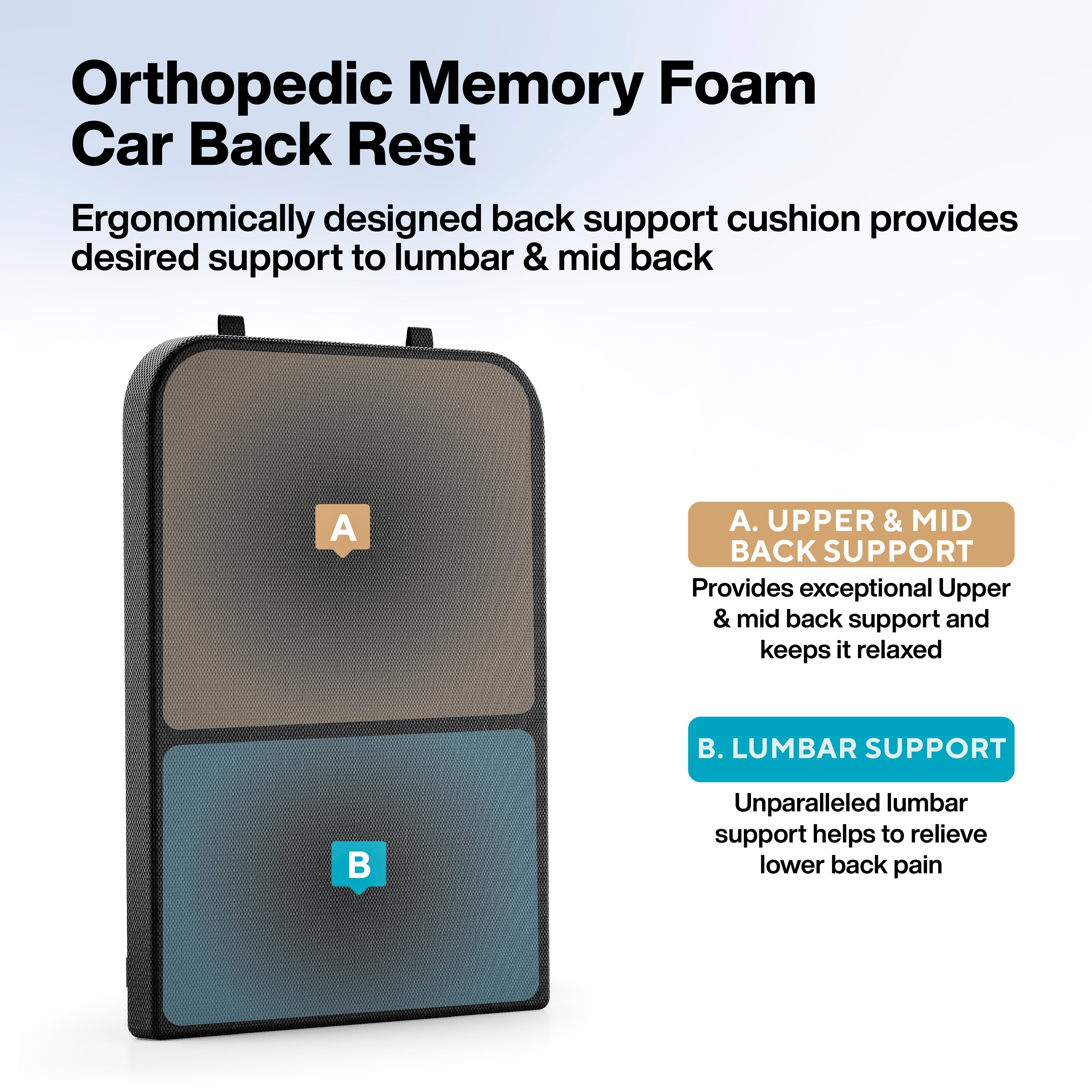 Car Comfort Layer Seat-Back Memory Foam Cushion