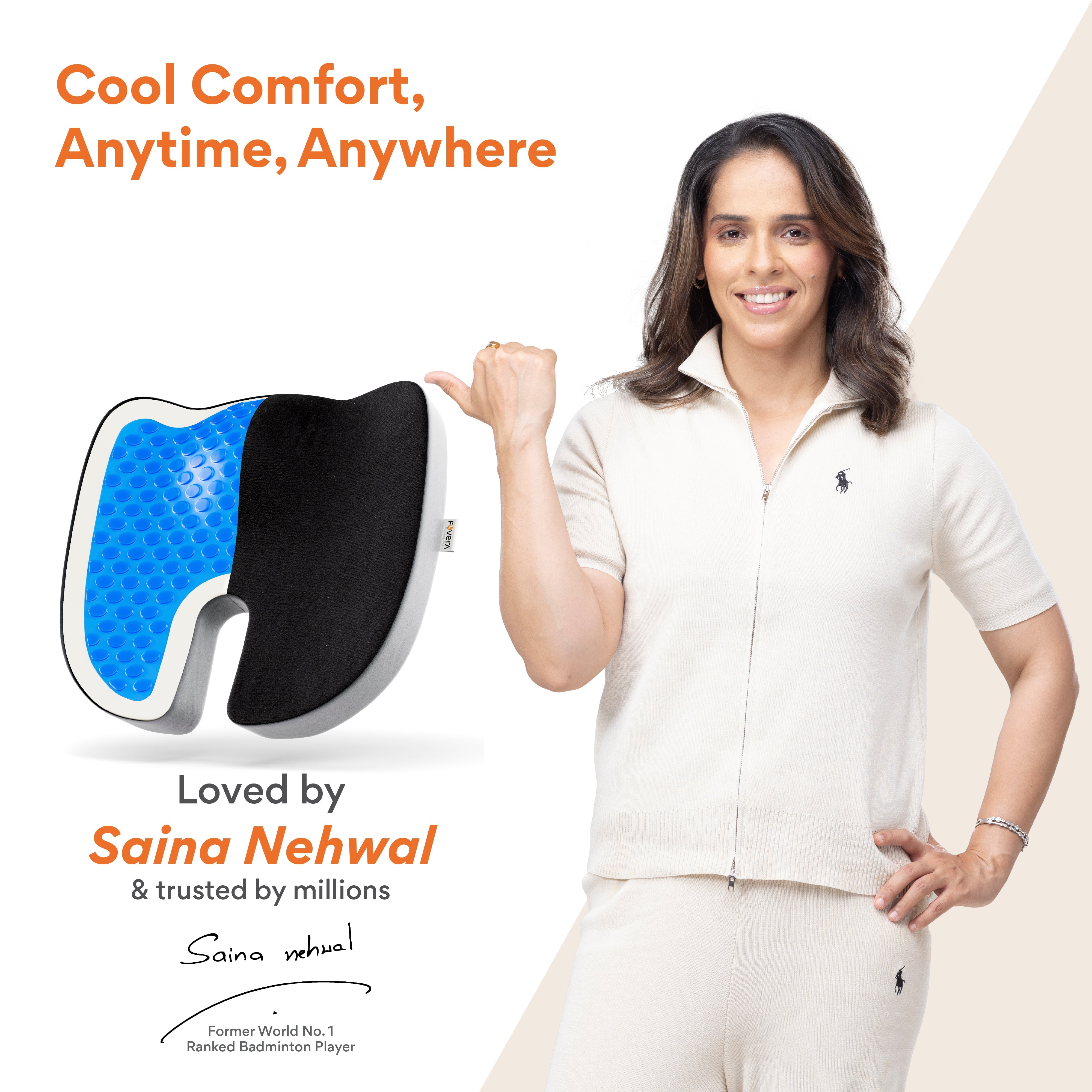 Cool Gel & Memory Foam Coccyx Cushion for Tailbone & Sciatica Pain