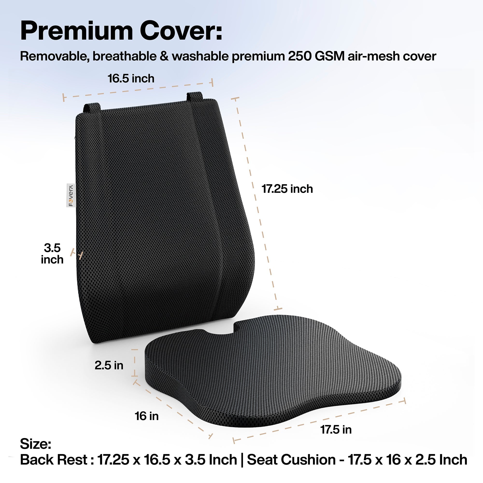 Cool Gel Memory Foam Car Back & Seat Cushion Combo for Long Drive & Daily Commute