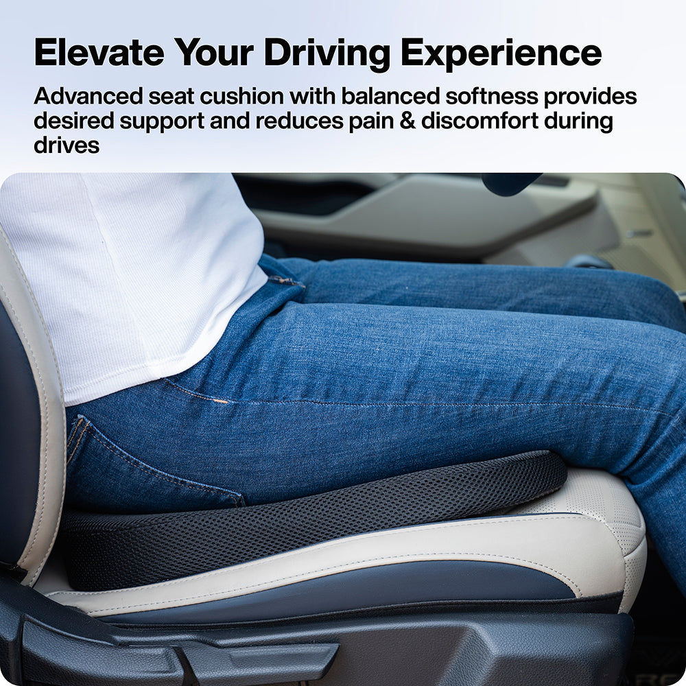 Cool Gel Memory Foam Car Seat Cushion for Long Drives & Daily Commute