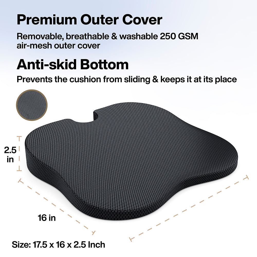 Cool Gel Memory Foam Car Seat Cushion for Long Drives & Daily Commute
