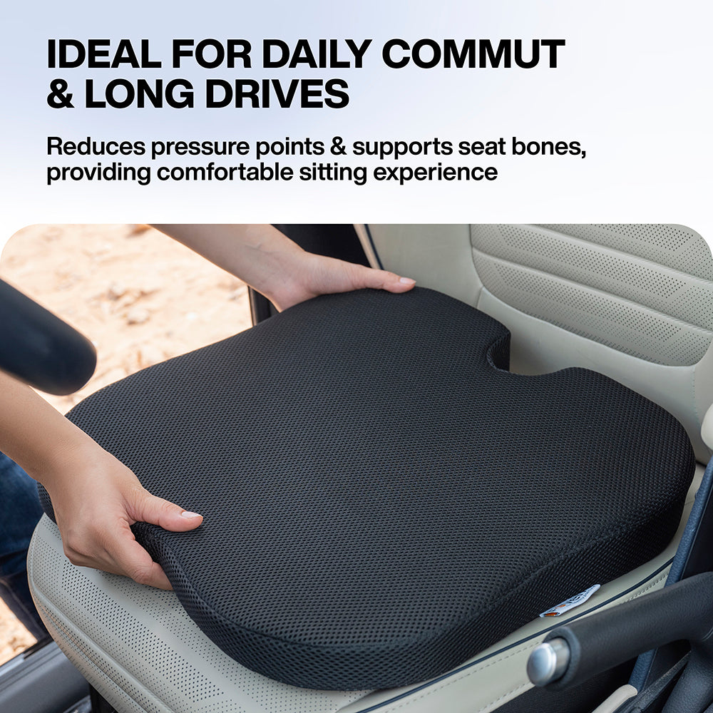Cool Gel Memory Foam Car Seat Cushion for Long Drives & Daily Commute