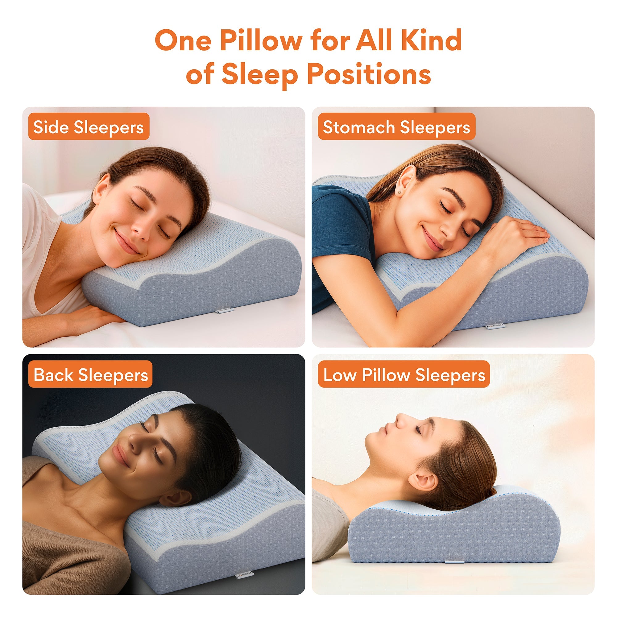 Cool Gel & Memory Foam Cervical Pillow for Neck Pain