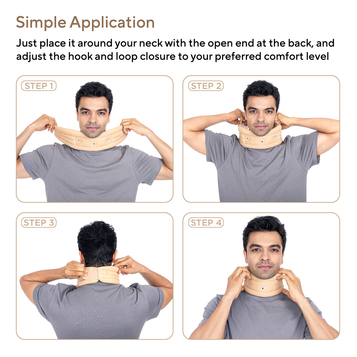 Cervical Collar with Support, Contoured Neck Support for Cervical Spine Immobilization & Pain Relief