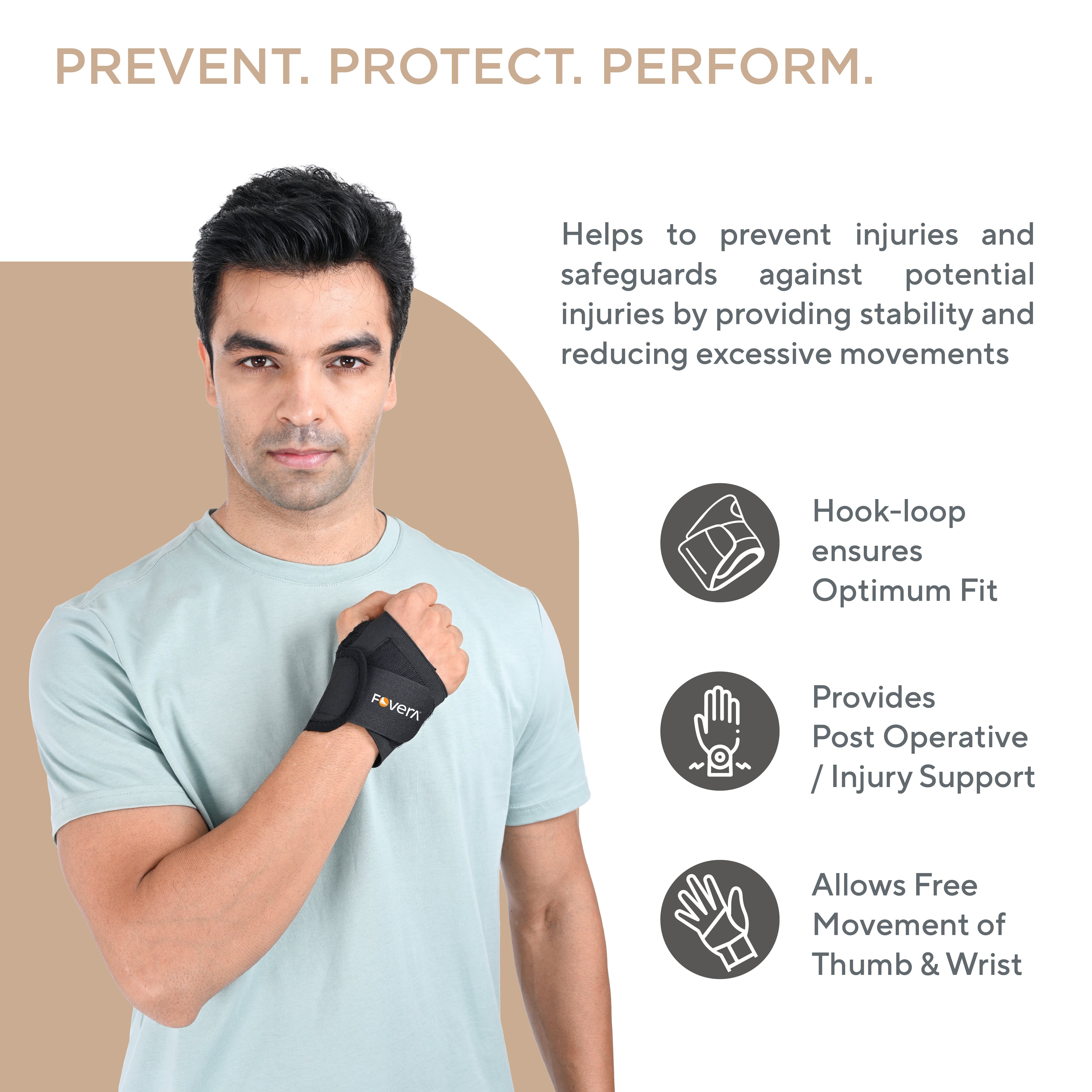 Wrist Support Band with Thumb Loops