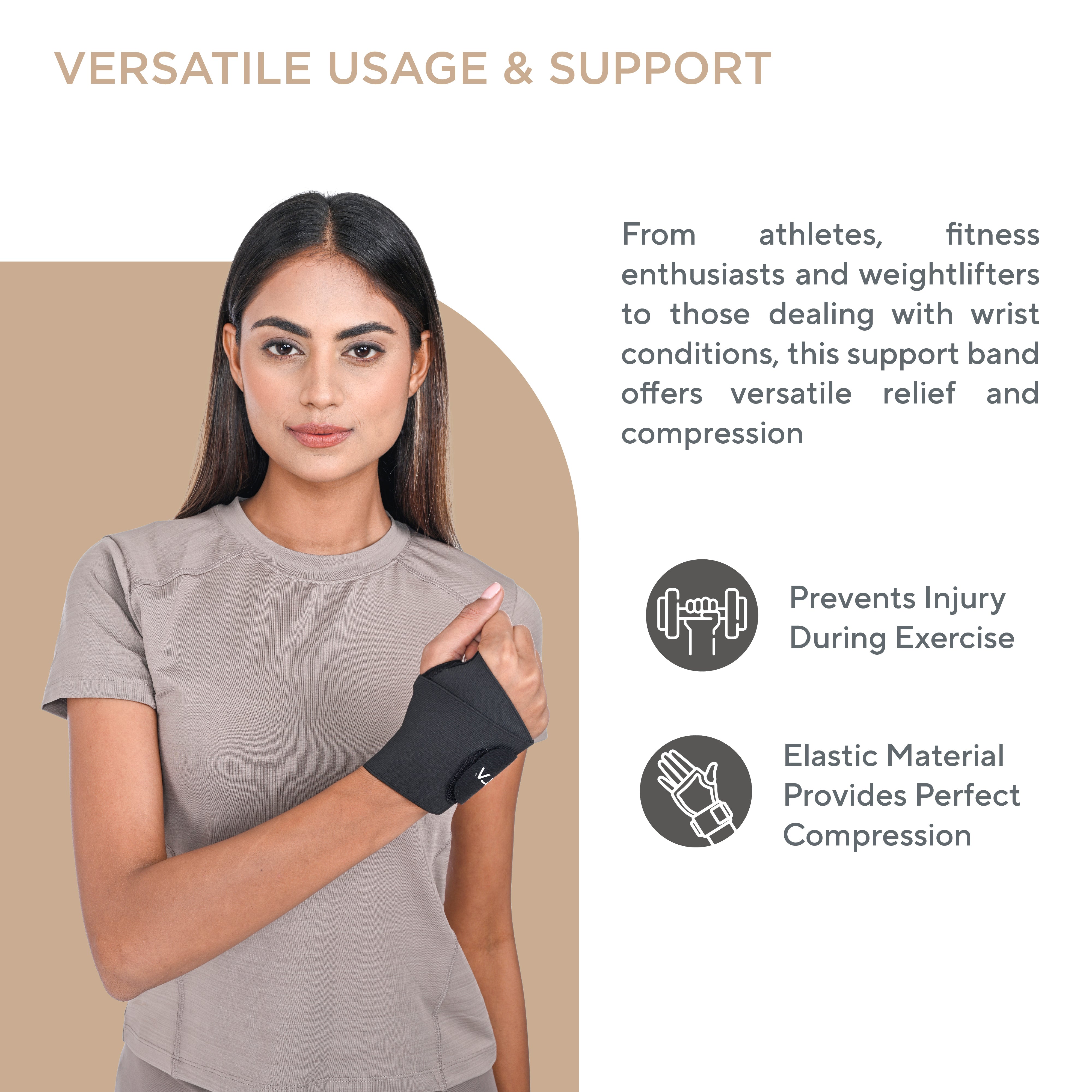Wrist Support Band with Thumb Loops