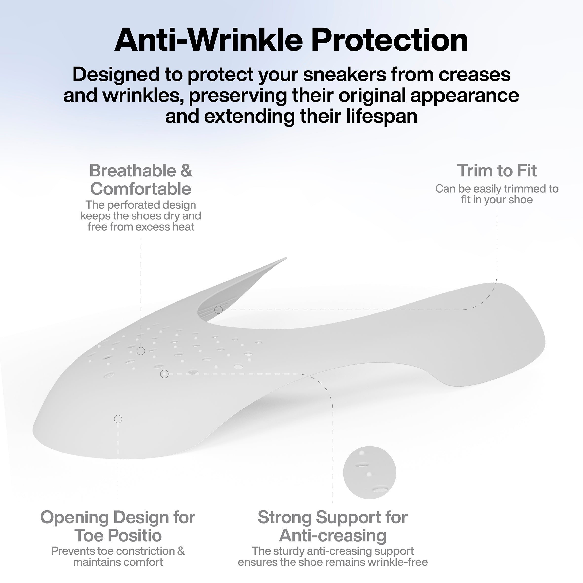 One Layer Anti-Wrinkle Shoe Protection Guards for Sneakers