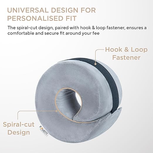 FOVERA Foot Elevator Pillow with Adjustable Hook and Loop