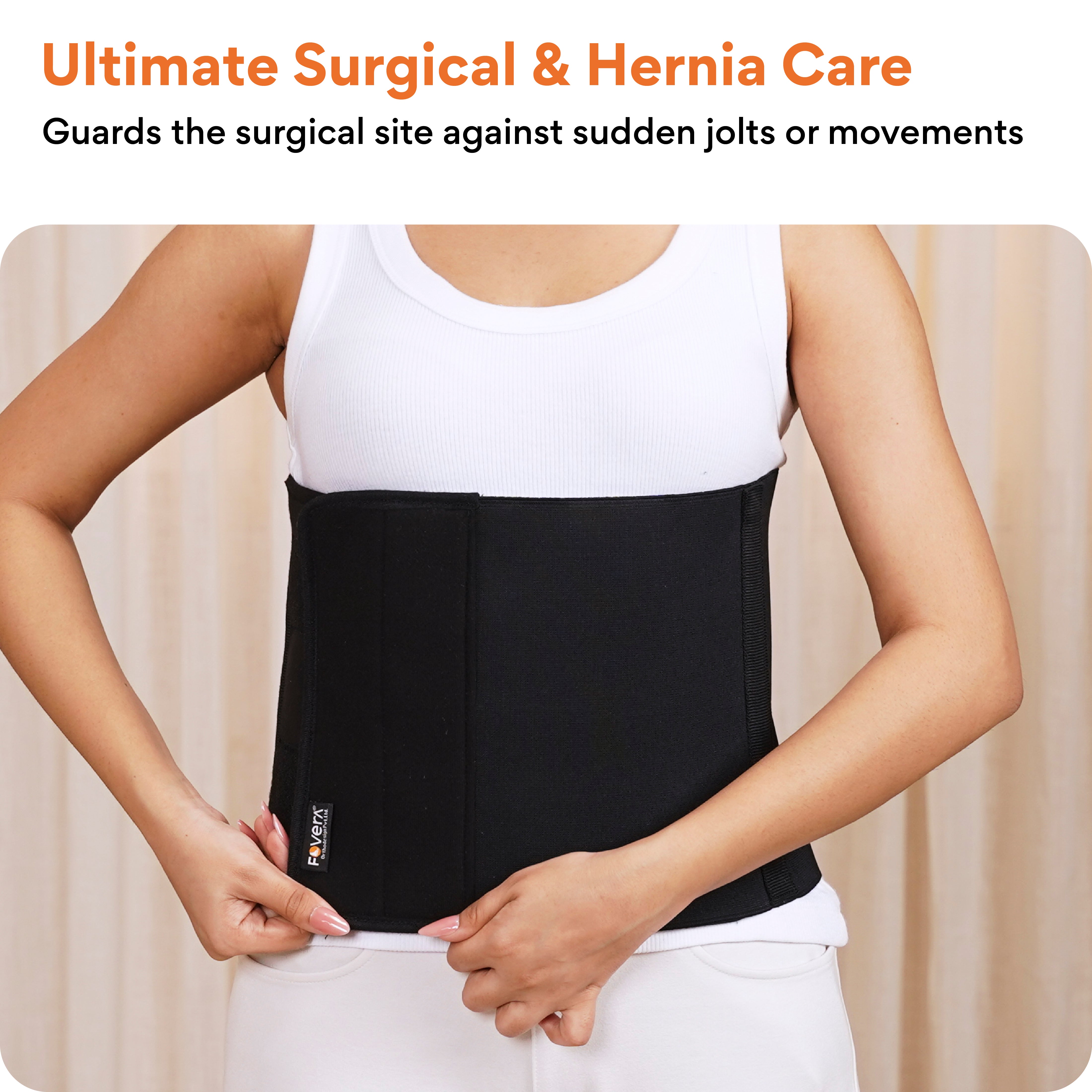 FOVERA Abdominal Belt After Delivery for Tummy Reduction – Lumbo Sacral Lower Back Pain Relief Binder – Breathable Post C-Section Waist Support ( L I 38-50 Inch )