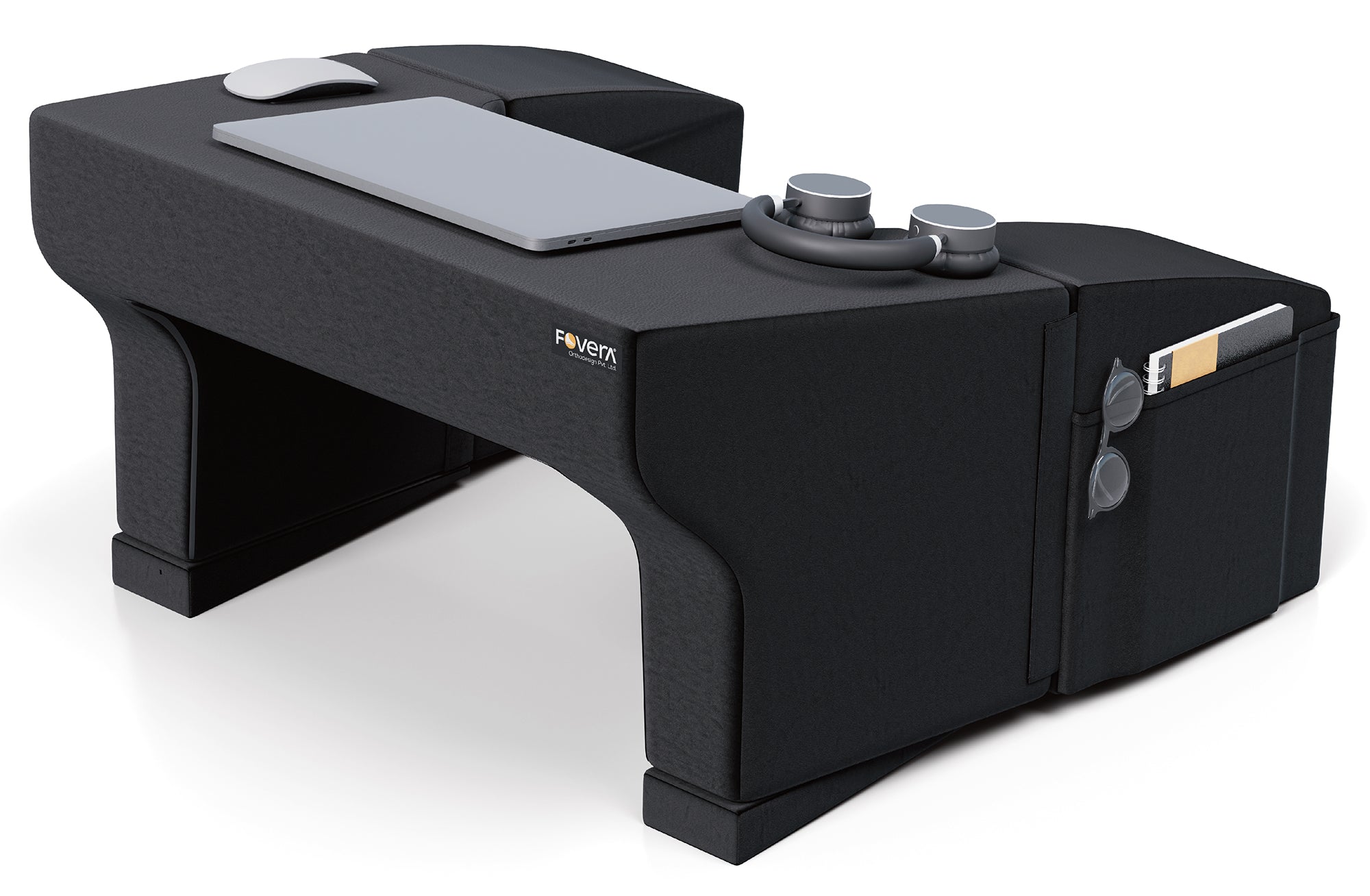 FOVERA Lap Desk Pillow | Perfect for Using on Bed, Sofa & Floor | Height Adjustable, Soft & Comfortable Armrest, Easy to Store