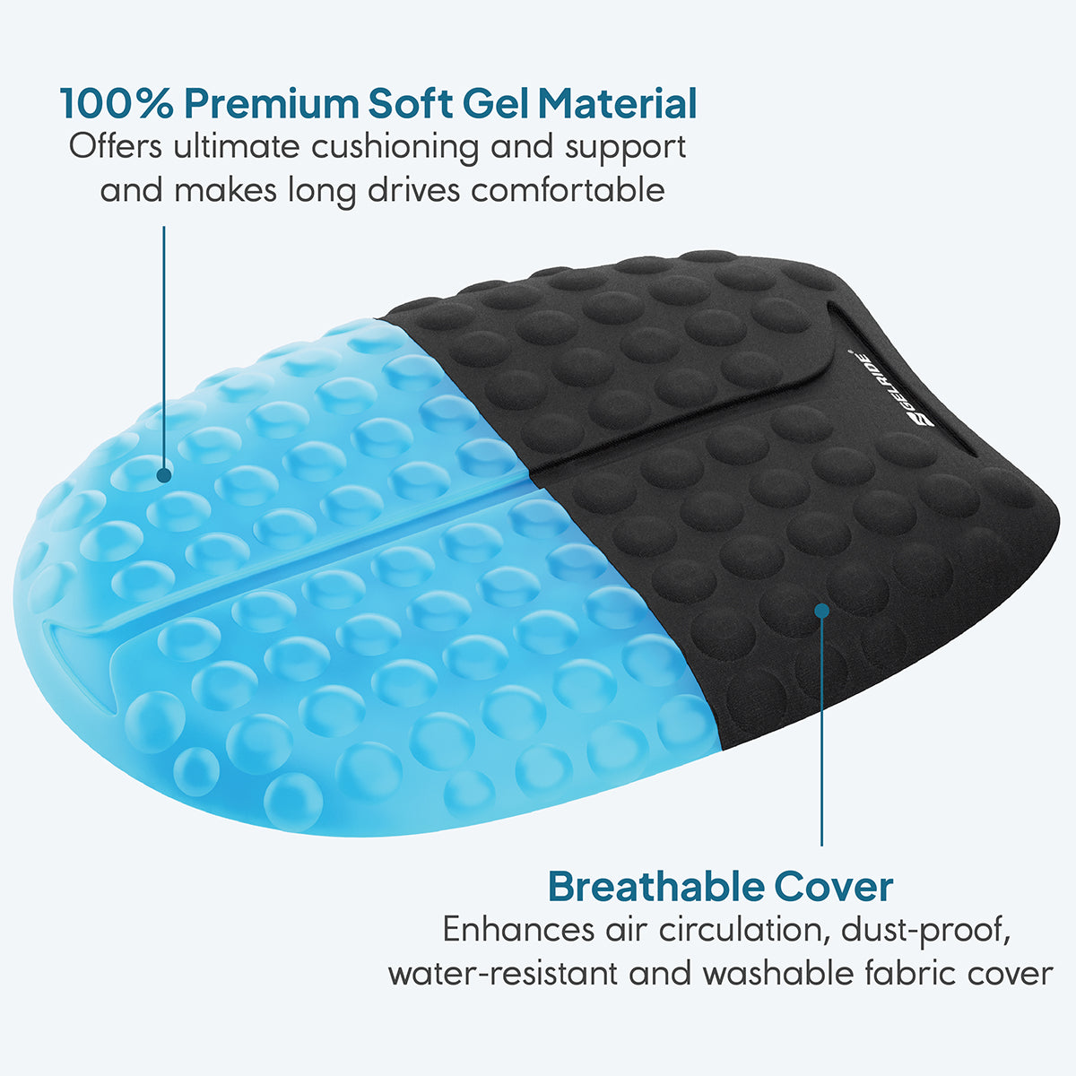 GELRIDE Motorcycle Gel Seat Cushion for Two Wheeler Riders & Daily Commuter