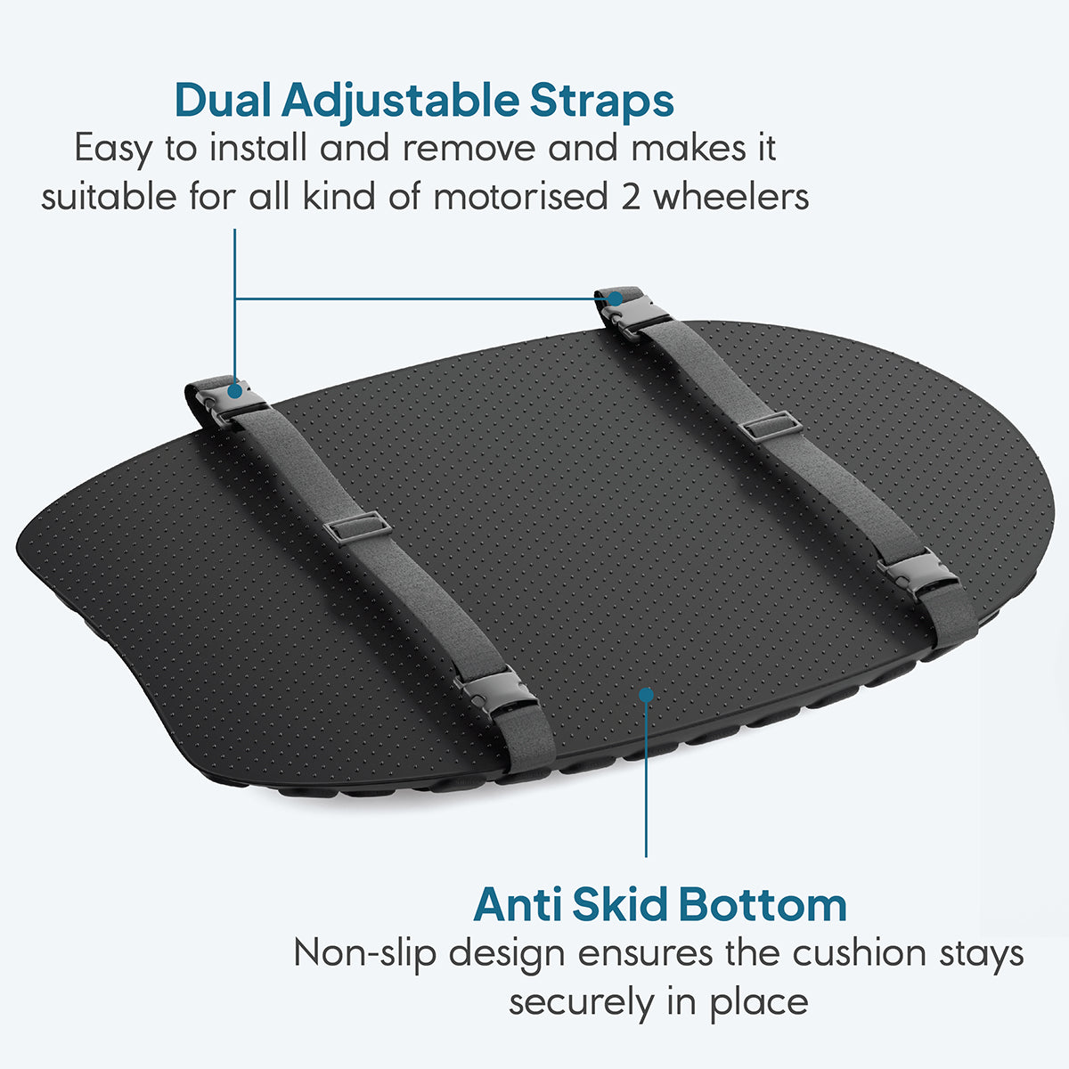 GELRIDE Motorcycle Gel Seat Cushion for Two Wheeler Riders & Daily Commuter
